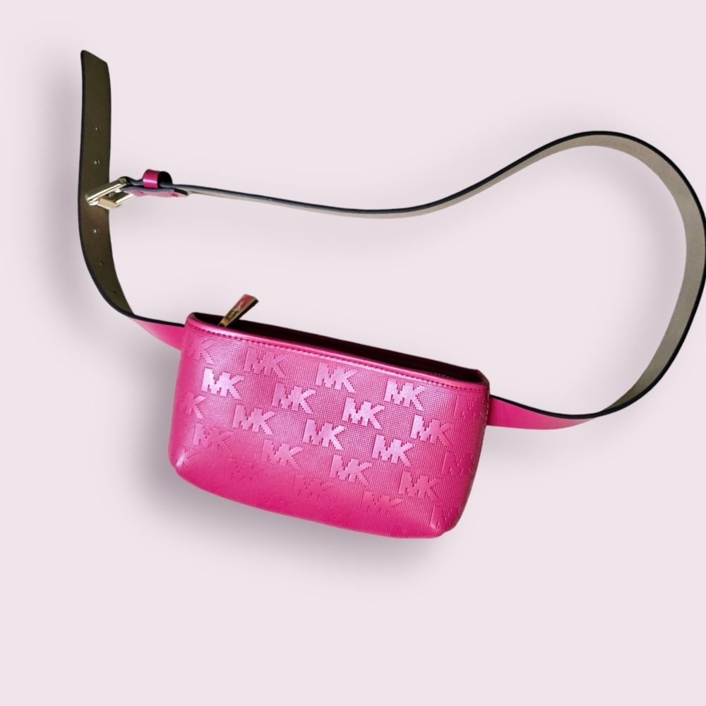MICHAEL KORS Pink MK Logo Fanny Pack Waist Belt Bag SZ L/Xl - Picture 5 of 7